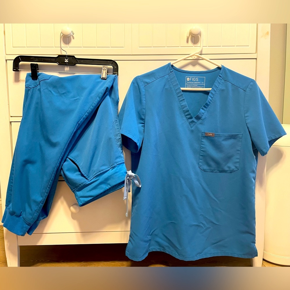 Figs Capri Blue Scrub Set